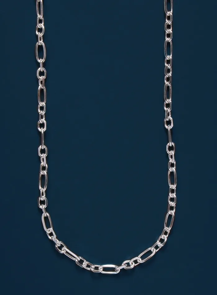 925 Sterling Silver Figaro Inspired Chain Necklace for Men WE ARE ALL SMITH Mens Jewelry Clothing Necklaces 925 Sterling Silver Figaro Inspired Chain Necklace for Men WE ARE ALL SMITH Mens Jewelry Clothing Necklaces