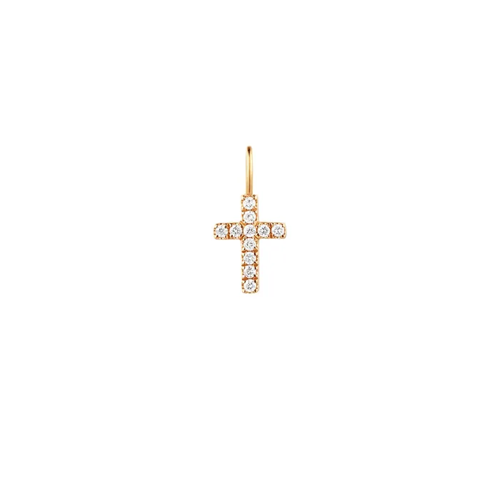 AURELIE GI ESTHER Diamond Cross Pendant Necklaces