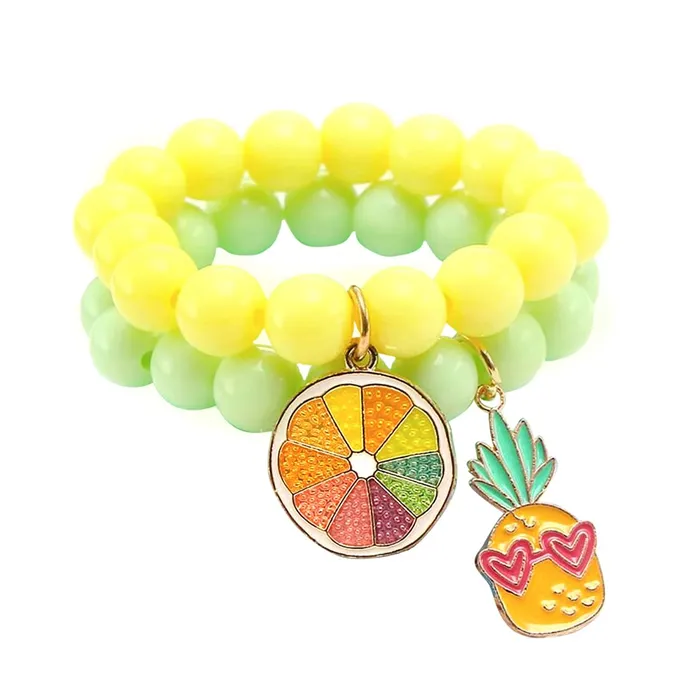 Bracelets Melbees by Yellow Chimes Melbees by Yellow Chimes Bracelet for Girls Kids Charm Bracelets for Girls Combo of 2 Pcs Candy Colors Beads Bracelet For Girls kids Birthday Gift For Kids and Girls