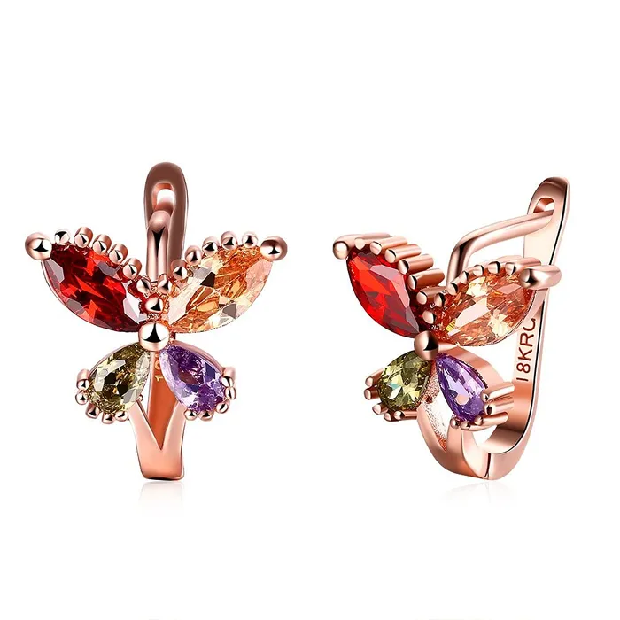Bracelets YELLOW CHIMES Flying Butterfly 18K Rose Gold Pated Swiss AAA Zircons Designer Earrings for Women Yellow Chimes Bracelets YELLOW CHIMES Flying Butterfly 18K Rose Gold Pated Swiss AAA Zircons Designer Earrings for Women Yellow Chimes