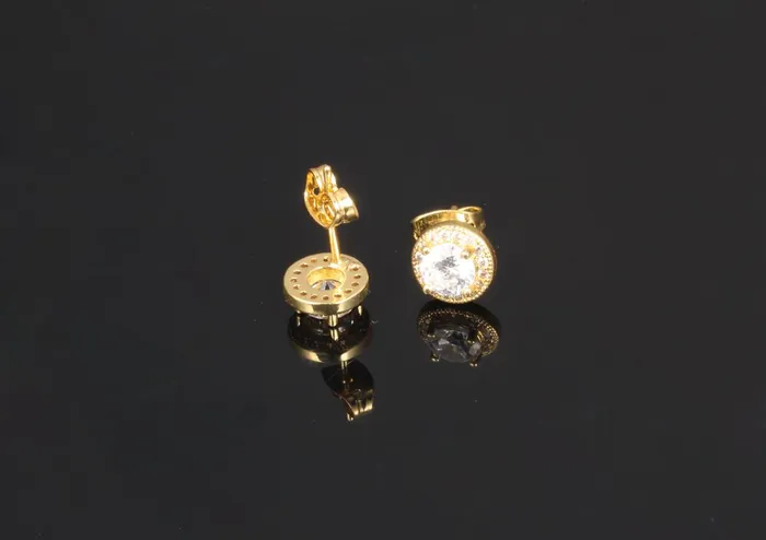 Bracelets YELLOW CHIMES Swarovski Elements White Sparkling Crystal Golden Studs Earrings for Women Girls Yellow Chimes
