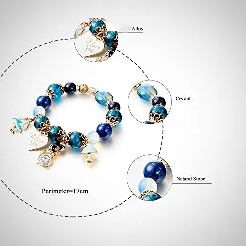 Bracelets Yellow Chimes Yellow Chimes Love Charm LampGlass SeenThrough Bracelet for Women and Girls