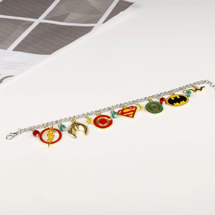 Bracelets Yellow Chimes Yellow Chimes Silver Toned Harry Potter Merchandise Warner Bros Super Heros Charm Multicolor Bracelet for Girls and Women M YCFJBR13HEROSMC