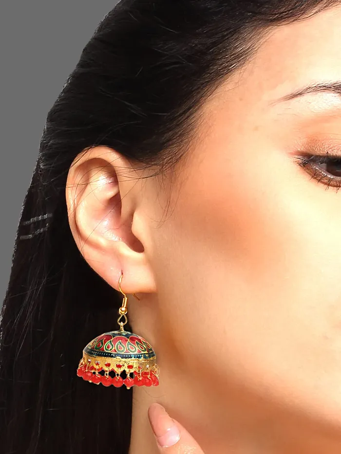 Earrings Kairangi Meenakari Earrings for women Handcrafted Meenakari Combo 2 Pairs Traditional JhumkaJhumki Earrings for Women and Girls MNKR 15 Yellow Chimes