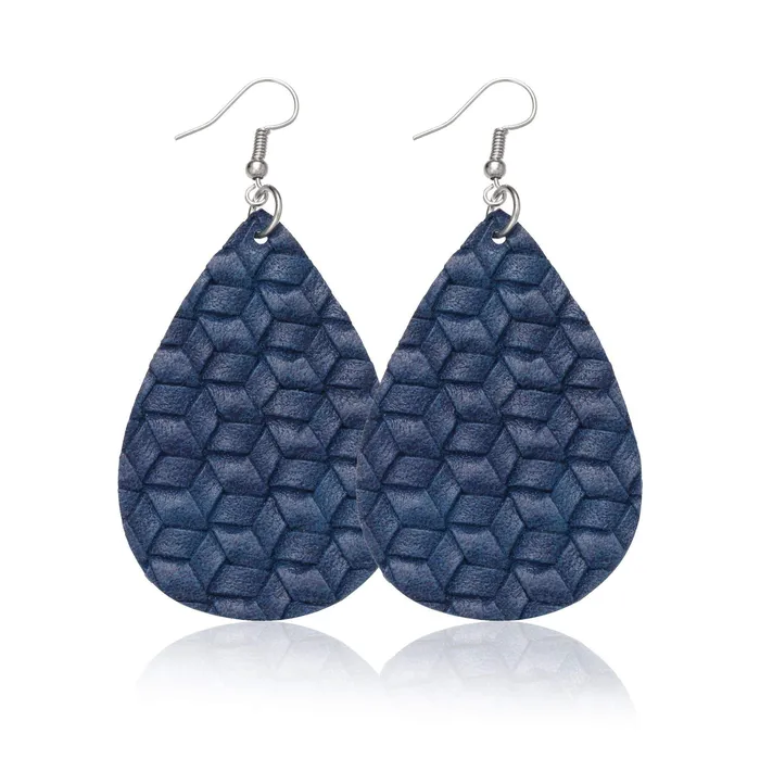 Earrings Yellow Chimes Yellow Chimes Combo of 2 Pairs Teardrop PU Leather Creative Party Ware Bohemia Leaf Dangle Drop Earring for Women and Girls
