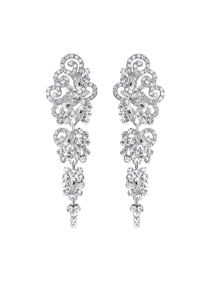 Earrings Yellow Chimes Yellow Chimes Crystals from Swarovski Glamouring Chandelier Crystal Earrings for Women and Girls