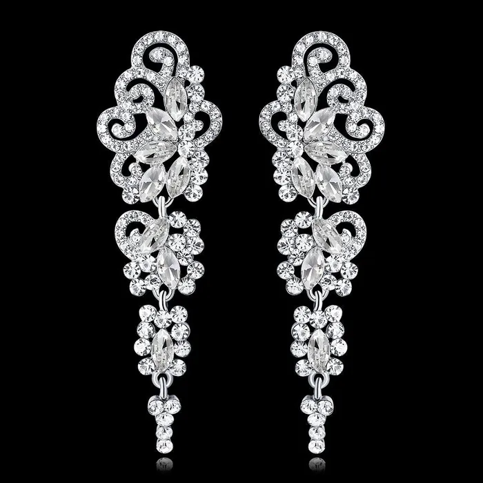 Earrings Yellow Chimes Yellow Chimes Crystals from Swarovski Glamouring Chandelier Crystal Earrings for Women and Girls