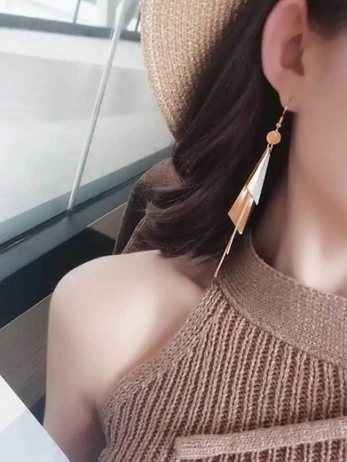 Earrings Yellow Chimes Yellow Chimes Geometric Minimal Dangler Earrings For Women Girls ER 4