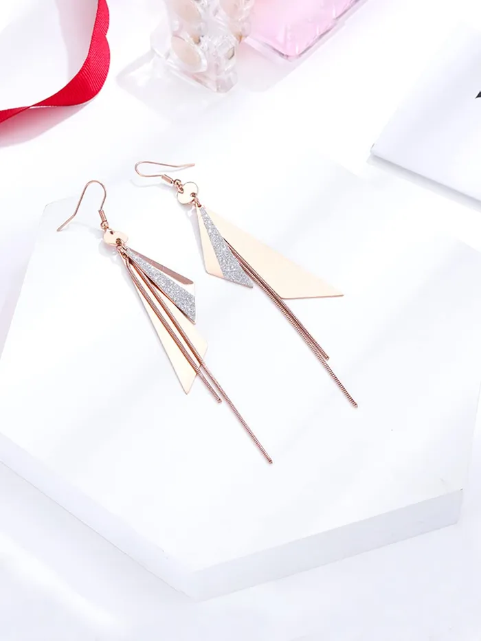 Earrings Yellow Chimes Yellow Chimes Geometric Minimal Dangler Earrings For Women Girls ER 4