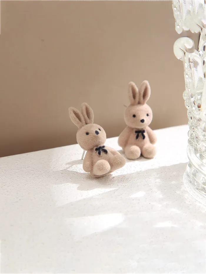 Kairangi Necklaces Kairangi Earring For Women dramatic Light Brown Rabbit Shape Soft Cloth Material Small Stud Earrings For Girls and Womens Kairangi Necklaces Kairangi Earring For Women dramatic Light Brown Rabbit Shape Soft Cloth Material Small Stud Earrings For Girls and Womens