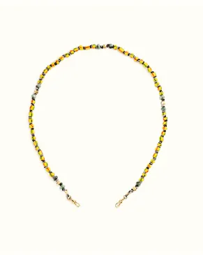 Marie Lichtenberg MAULI BEADS GHANA YELLOW BLACK 35CM Rings