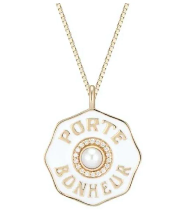 Marlo Laz Necklaces Mini PB Enamel Coin Necklace