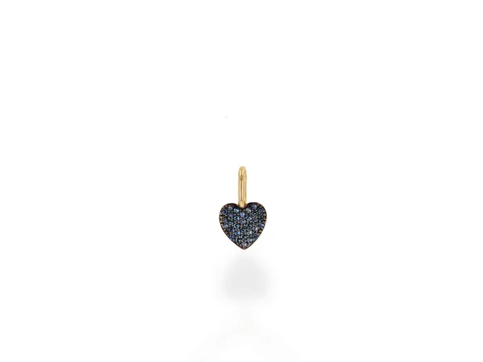 Mini Sapphire Pave Heart Charm Rachel Reid Charm Necklaces