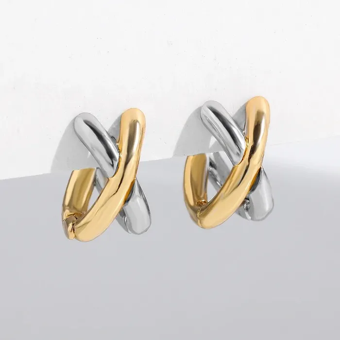 Mixed Metal Hoops Onekiss Earrings