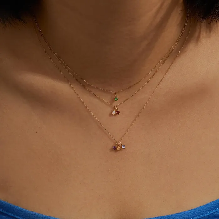 Necklaces AURELIE GI JANUARY Garnet Necklace Charm