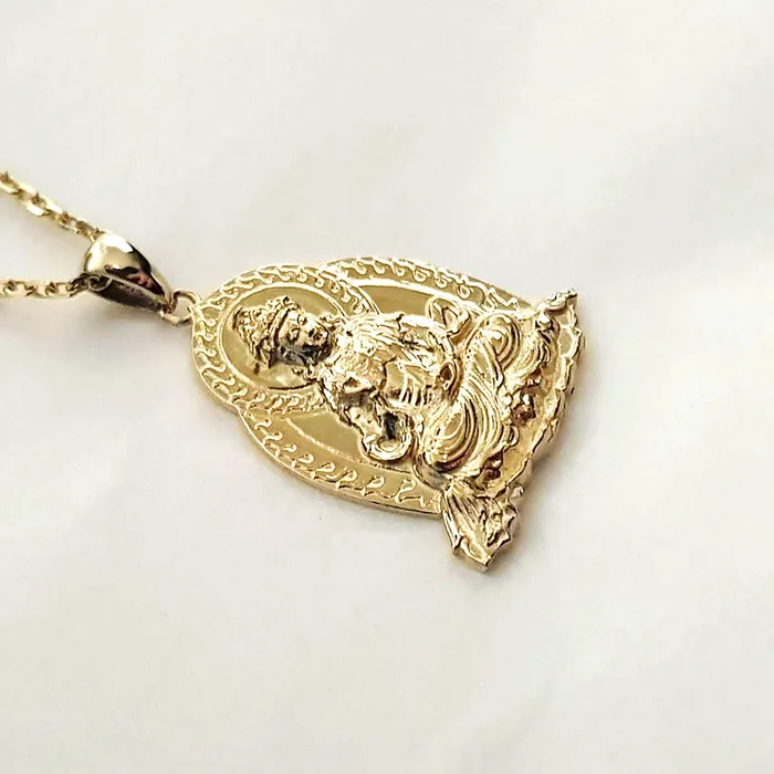 Necklaces carre dor 14k 18k gold buddha pendant necklace 1 Medium