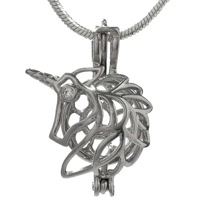 Necklaces CPST012 Cage Pendant 925 Sterling Silver Unicorn