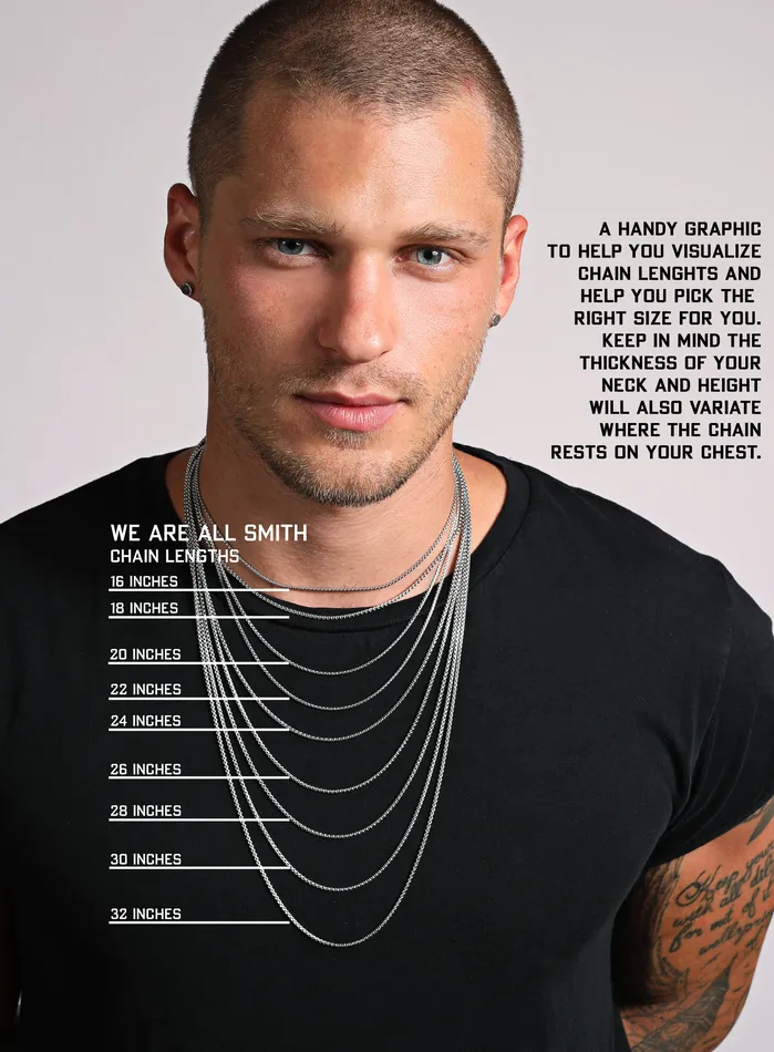 Necklaces Waterproof 9mm Chunky Round Cable Chain Necklace for Men WE ARE ALL SMITH