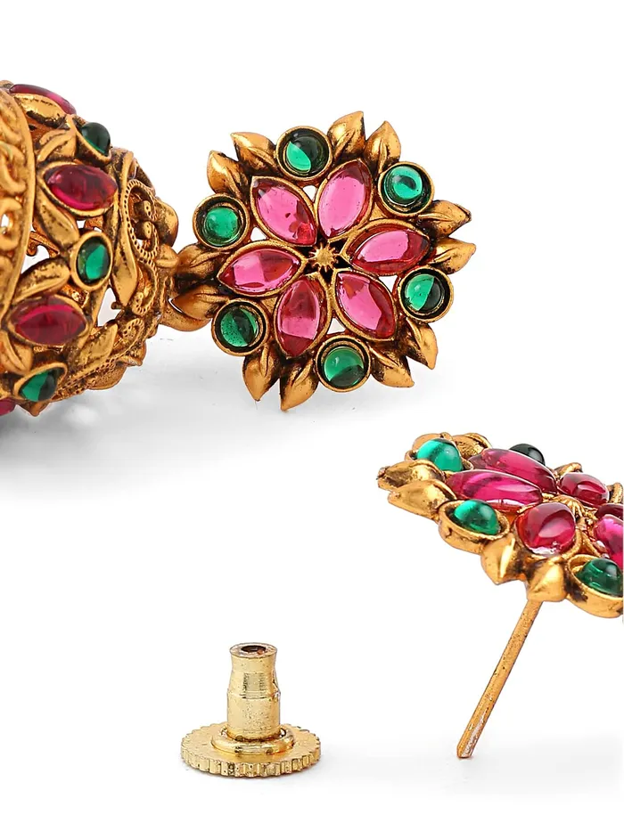 Necklaces Yellow Chimes Jhumka Earrings For Women GoldPlated Jhumki Traditional Floral JhumkaJhumki For Women Girls Yellow Chimes