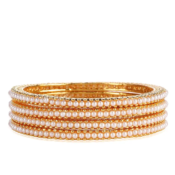 Necklaces Yellow Chimes Yellow Chimes 4 PC Bangles Set Moti Craftmanship Traditional Golden Bangles for Women and Girls Necklaces Yellow Chimes Yellow Chimes 4 PC Bangles Set Moti Craftmanship Traditional Golden Bangles for Women and Girls