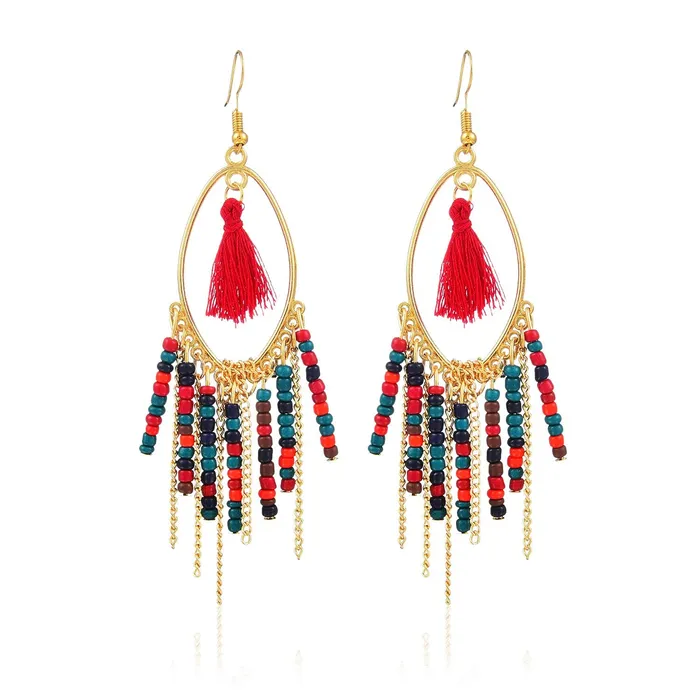 Necklaces Yellow Chimes Yellow Chimes Colorful Beads Multicolor Tassel Earring for Women Girls Necklaces Yellow Chimes Yellow Chimes Colorful Beads Multicolor Tassel Earring for Women Girls