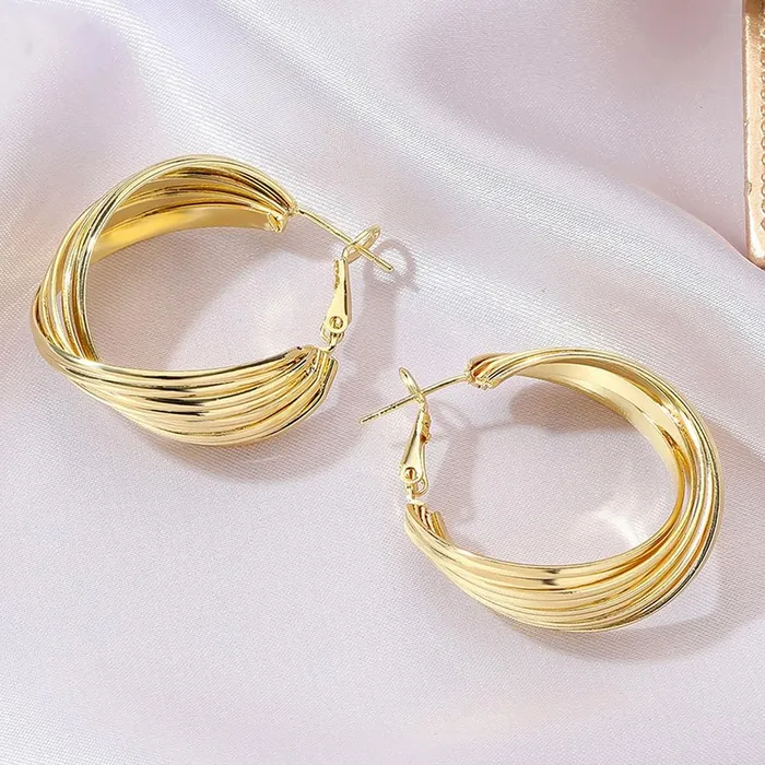 Necklaces Yellow Chimes Yellow Chimes Earrings for Women and Girls Hoops Earrings 2 Pair Combo of Gold Plated Twisted and Stone Hoop Earrings Birthday Gift for girls and women Anniversary Gift for Wife