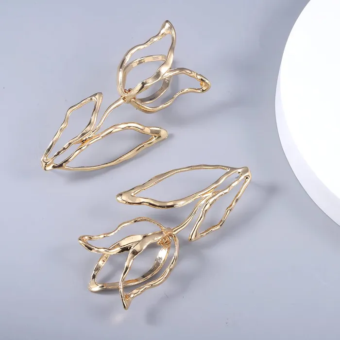 Necklaces Yellow Chimes Yellow Chimes Earrings For Women Gold Toned Leaflet Designed Drop Earrings For Women and Girls