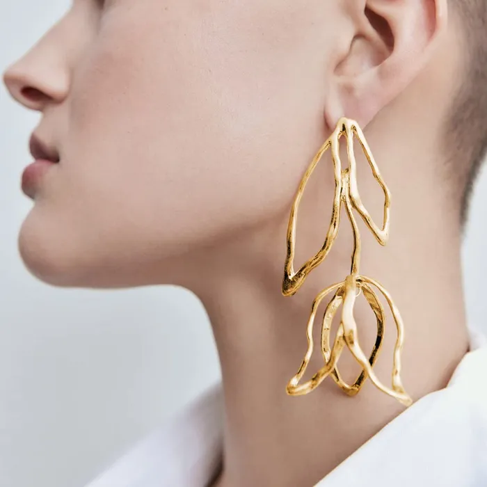 Necklaces Yellow Chimes Yellow Chimes Earrings For Women Gold Toned Leaflet Designed Drop Earrings For Women and Girls