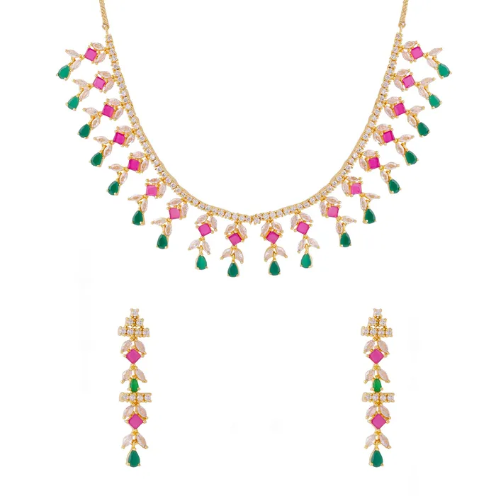 Necklaces Yellow Chimes Yellow Chimes Jewellery Set for Women and Girls American Diamond Jewellery Set Gold Plated Multicolor AD Necklace Set for Women Birthday Gift for girls and women Anniversary Gift for Wife Necklaces Yellow Chimes Yellow Chimes Jewellery Set for Women and Girls American Diamond Jewellery Set Gold Plated Multicolor AD Necklace Set for Women Birthday Gift for girls and women Anniversary Gift for Wife