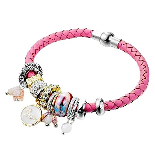 Necklaces Yellow Chimes Yellow Chimes Love Charm Pink Bracelet for Women and Girls Necklaces Yellow Chimes Yellow Chimes Love Charm Pink Bracelet for Women and Girls