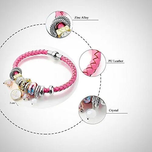 Necklaces Yellow Chimes Yellow Chimes Love Charm Pink Bracelet for Women and Girls