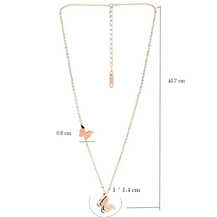 Necklaces Yellow Chimes Yellow Chimes Pendant for Women and Girls Rose Gold Pendant Necklace for Women Western Stainless Steel Long Chain Pendants Birthday Gift for Girls and Women Anniversary Gift for Wife