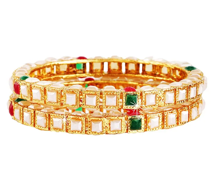Necklaces Yellow Chimes Yellow Chimes Rajwada Stones Studded 2 Pcs Gold Plated Traditional Bangles Set for Women and Girls Necklaces Yellow Chimes Yellow Chimes Rajwada Stones Studded 2 Pcs Gold Plated Traditional Bangles Set for Women and Girls