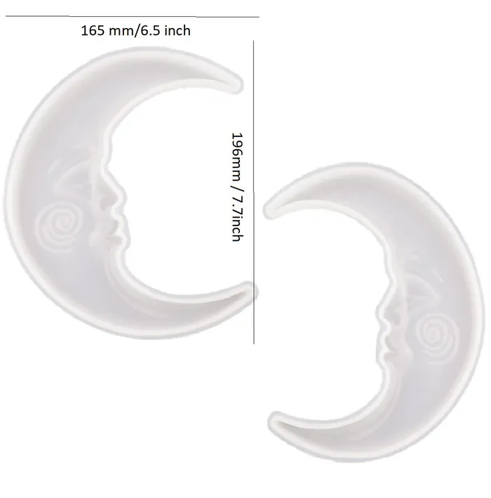 Resinarthub New Moon Sun Shape Mirror Silicone Mould Necklaces
