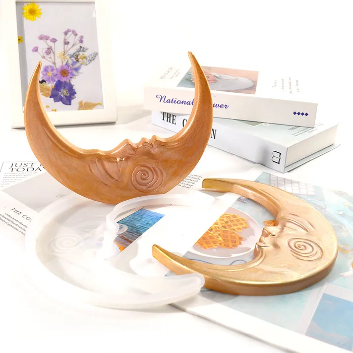 Resinarthub New Moon Sun Shape Mirror Silicone Mould Necklaces