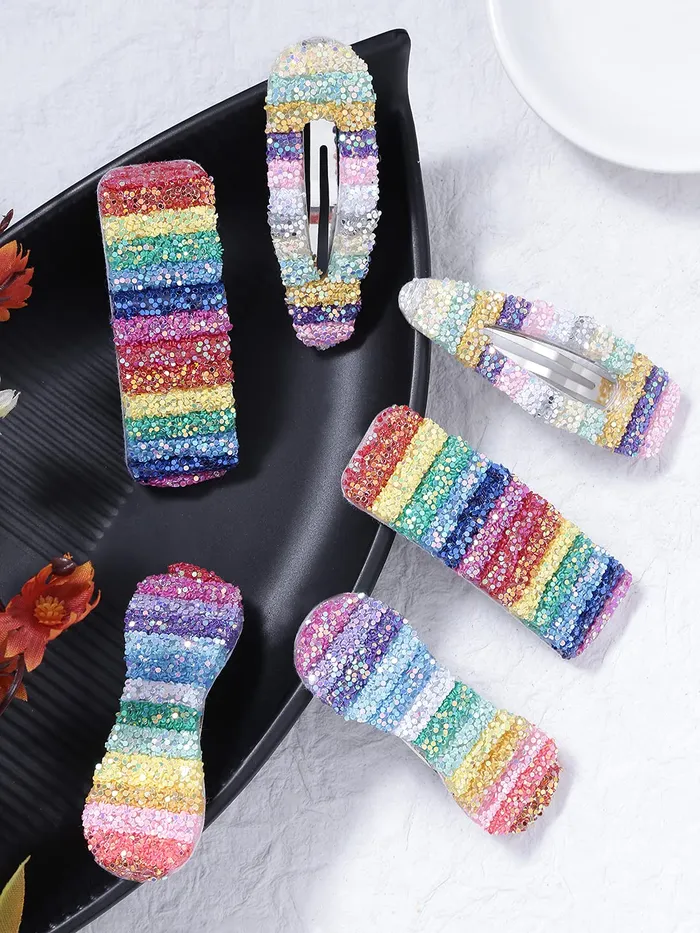 Rings Yellow Chimes Yellow Chimes Hair Clips for Women Girls Hair Accessories for Women Multicolor Hair Clip 6 Pcs Snap Hair Clip Mix Designs Hair Tic Tac Clips for Women Girls Gift For Women Girls