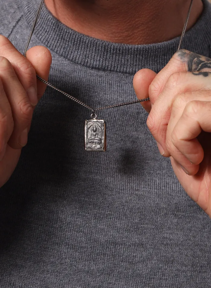 Silver Buddha Necklace for Men We Are All Smith Necklaces
