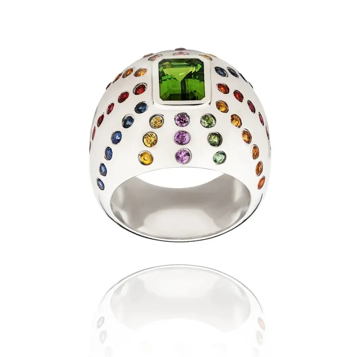 Van Den Abeele Rings Marteen Ring Argent rainbow
