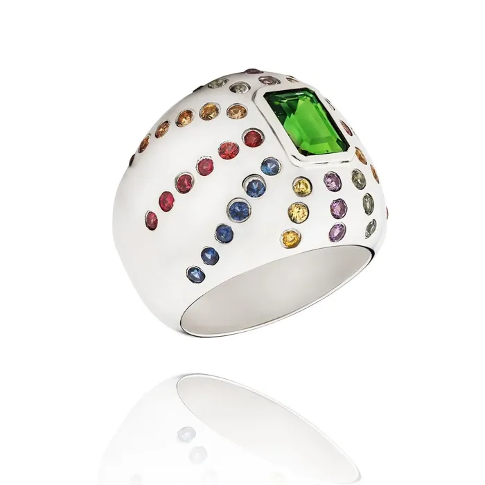 Van Den Abeele Rings Marteen Ring Argent rainbow