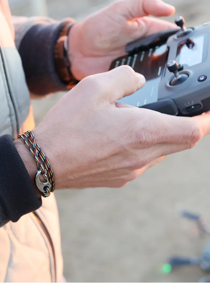 We Are All Smith Bracelets Black Red and Orange Tactical Cord Bracelet for Men Silver Clasp 23S