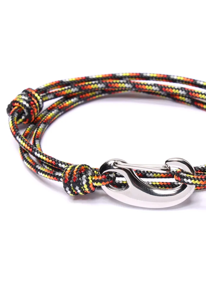 We Are All Smith Bracelets Black Red and Orange Tactical Cord Bracelet for Men Silver Clasp 23S
