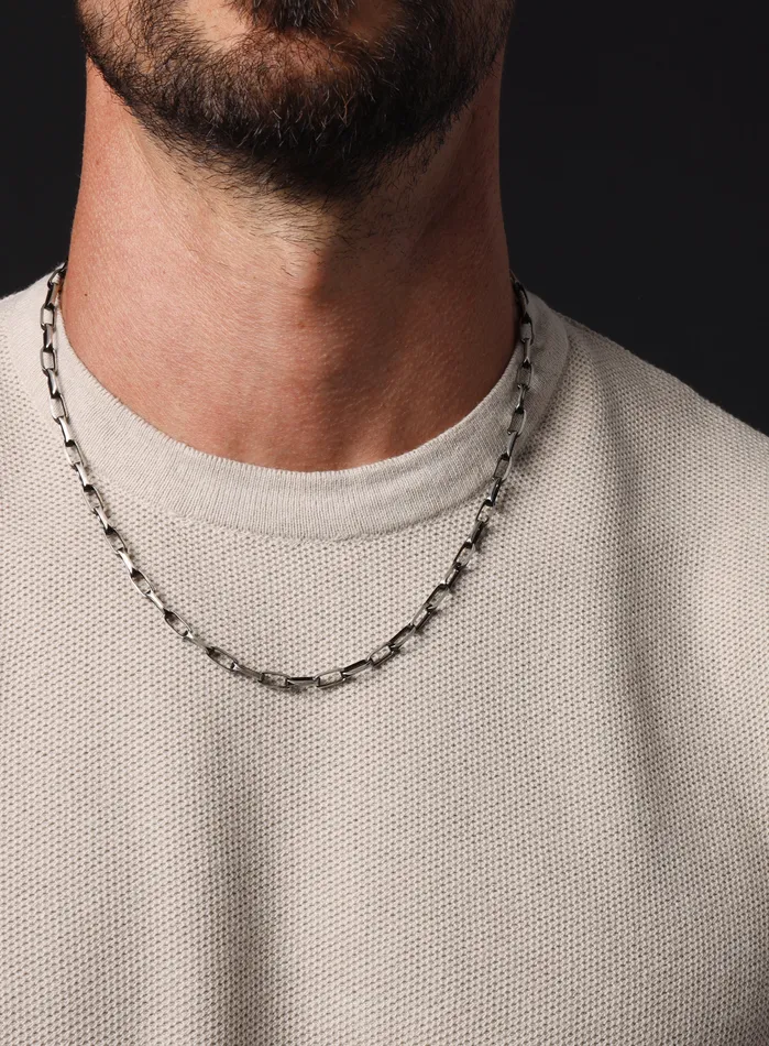 WE ARE ALL SMITH Mens Jewelry Clothing Necklaces Oxidized Sterling and Titanium Coated Cable Chain Necklace