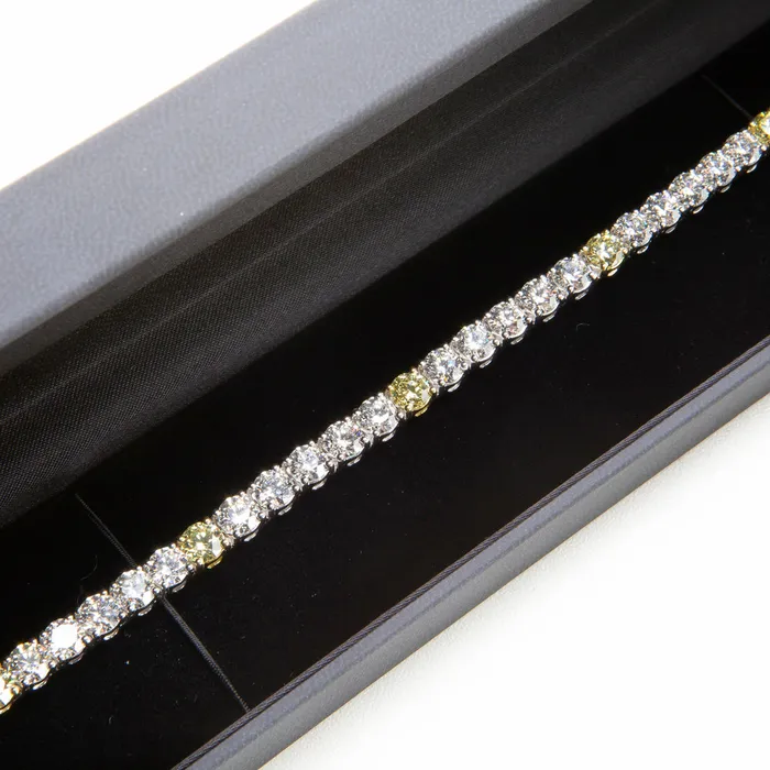 Yellow and White Diamond Tennis Bracelet Langerman Diamonds Bracelets