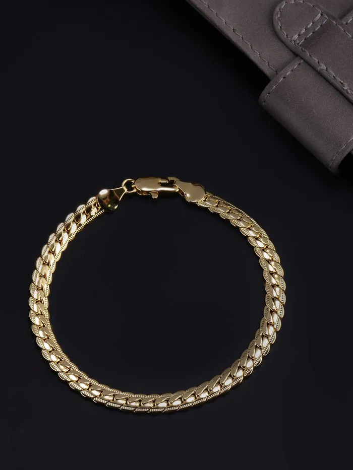 Yellow Chimes Anti Tarnish 2 yrs Color Warranty 316L Stainless Steel Gold Bracelet for Men Yellow Chimes Earrings