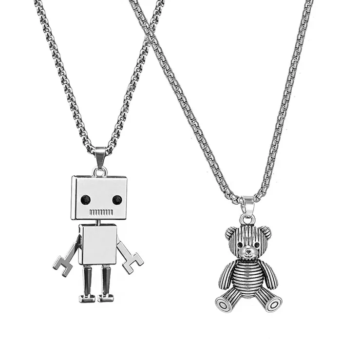 Yellow Chimes Bracelets Yellow Chimes Chain Pendant for Girls Silver Chain Pendant 2 Pcs Combo of Stainless Steel Teddy Bear and Robo Designed Chain Pendant for Women and Girls Yellow Chimes Bracelets Yellow Chimes Chain Pendant for Girls Silver Chain Pendant 2 Pcs Combo of Stainless Steel Teddy Bear and Robo Designed Chain Pendant for Women and Girls