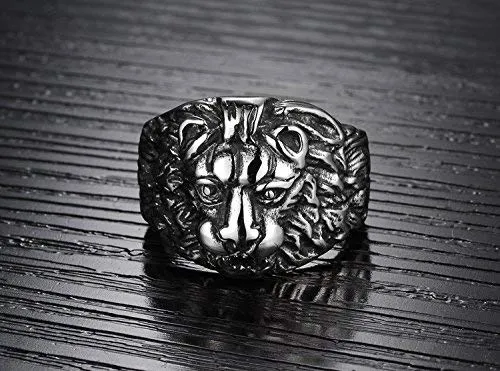 Yellow Chimes Bracelets Yellow Chimes Lion Tough Stainless steel Bikers Ring for Boys and Men