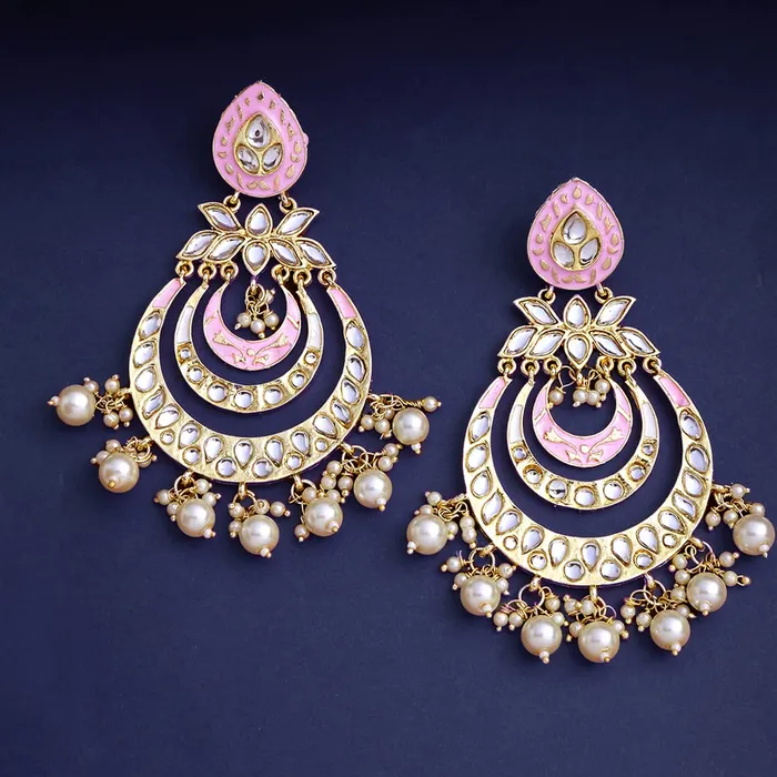 Yellow Chimes Chandbali Earrings for Women Ethnic Gold Plated Traditional Meenakari Floral Long Chand bali Earrings for Women and Girls Yellow Chimes Bracelets
