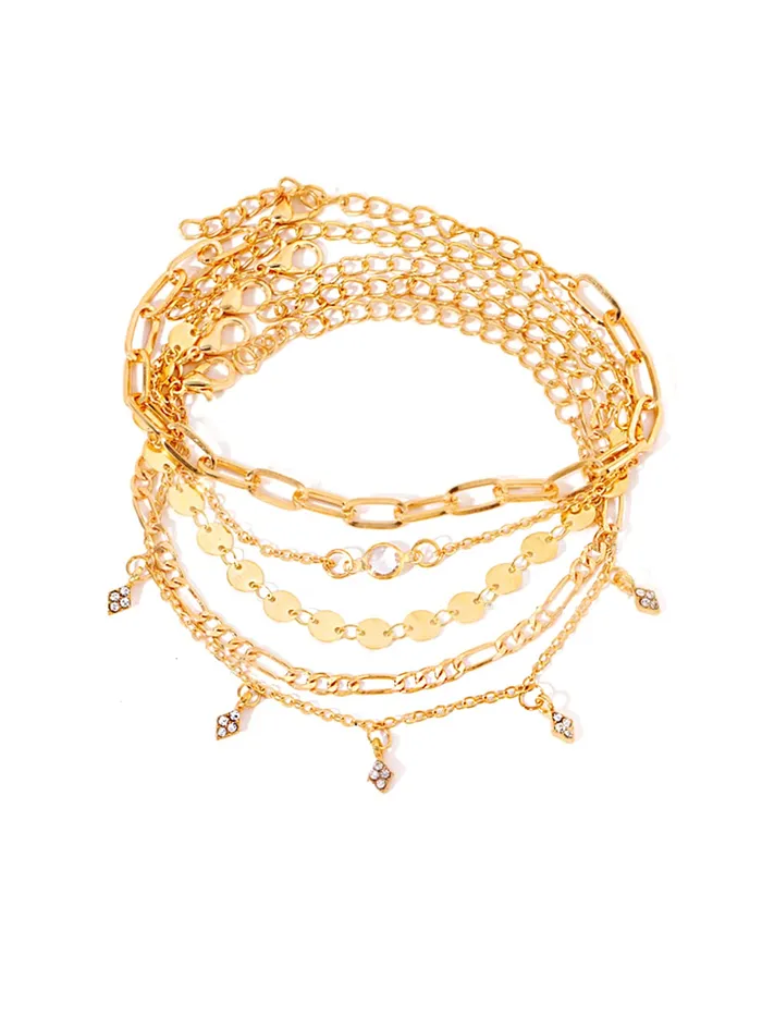 Yellow Chimes Combo Bracelets for Women Multilayer Chain Gold Plated Combo of 5 Pcs Bracelet Set for Women and Girls Yellow Chimes Necklaces Yellow Chimes Combo Bracelets for Women Multilayer Chain Gold Plated Combo of 5 Pcs Bracelet Set for Women and Girls Yellow Chimes Necklaces