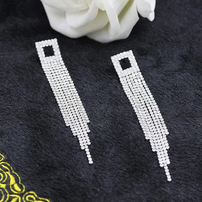 Yellow Chimes Earrings Kairangi Earrings for Women and Girls Fashion White Crystal Studded Dangler Earring Silver Toned Western Long Dangler Earrings Birthday Gift for Girls and Women Anniversary Gift for Wife