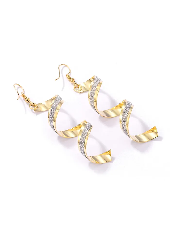 Yellow Chimes Earrings Yellow Chimes Earrings for Women and Girls Dangler Gold Toned Spiral Designed Dangler Earrings Birthday Gift for girls and women Anniversary Gift for Wife